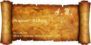 Augner Miksa névjegykártya
